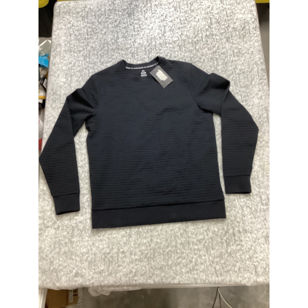 Under Armour Unstoppable Fleece Grid Crew Sweatshirt Black 1387904 Men Small NWT
